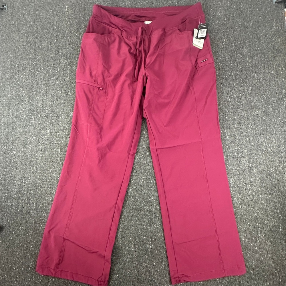 Cherokee Scrub Pants Women XL Wine Contemporary 1123A Professional Cargo NEW